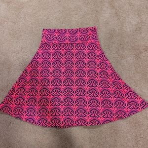Hot pink/navy swing skirt